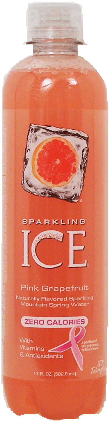 Sparkling Ice  pink grapefruit naturally flavored sparkling mountain spring water, zero calories, 3% juice Full-Size Picture